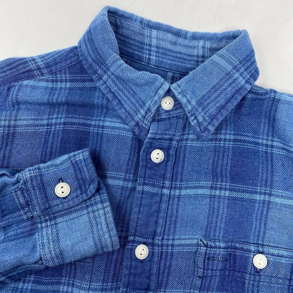 Polo Ralph Lauren Button Down Mens Small Blue Plaid Relaxed Twill Shirt